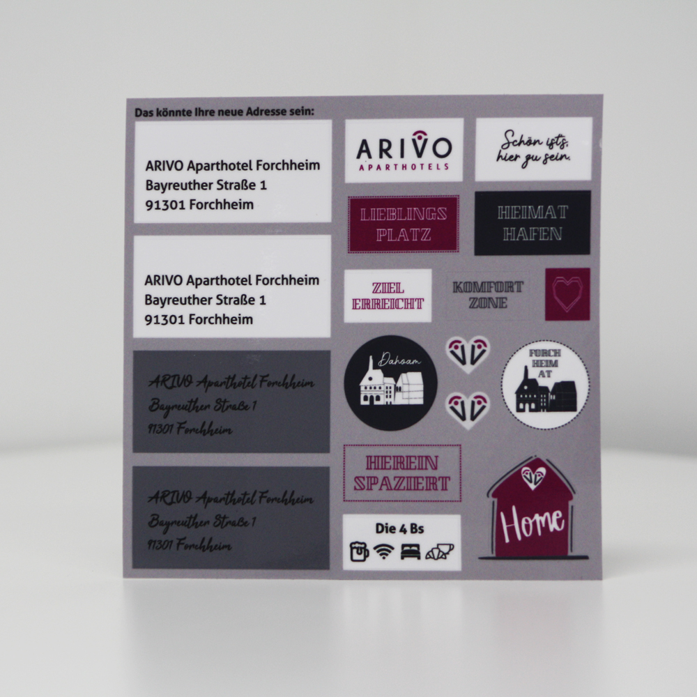 ARIVO Vertriebsmailing Aufkleber-Set
